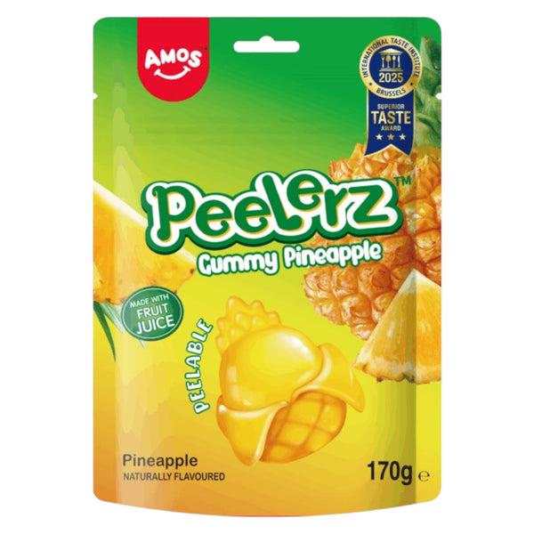Amos Peelerz Gummy Pineapple 170g peelable pineapple-flavoured gummy sweets pouch