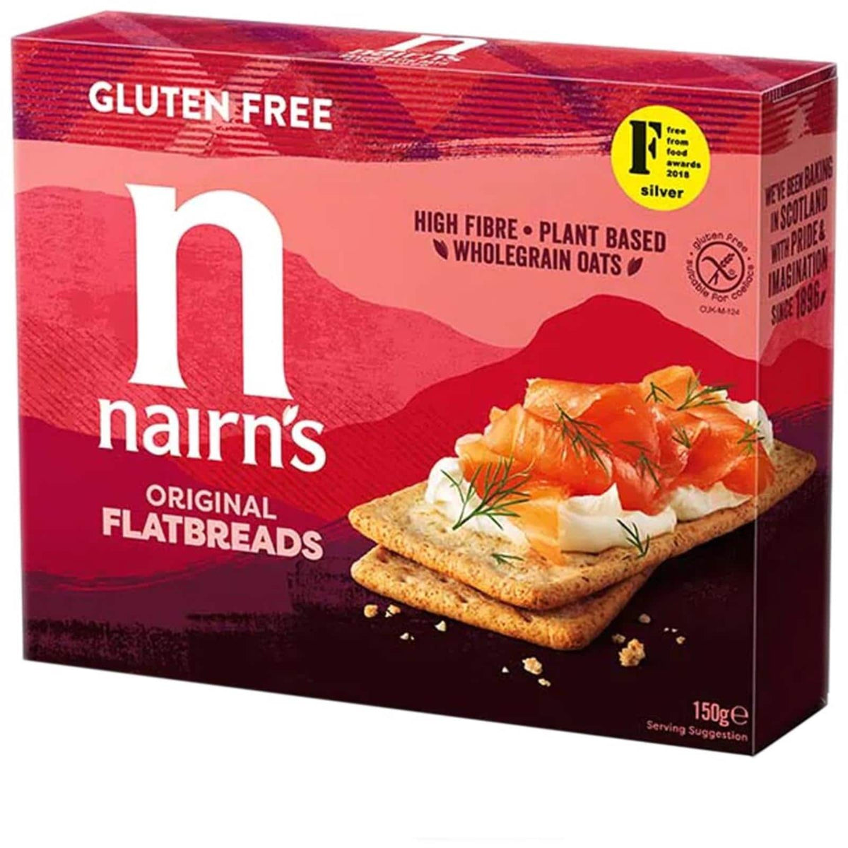 Nairn's Gluten Free Original wholegrain oat flatbreads 150g box
