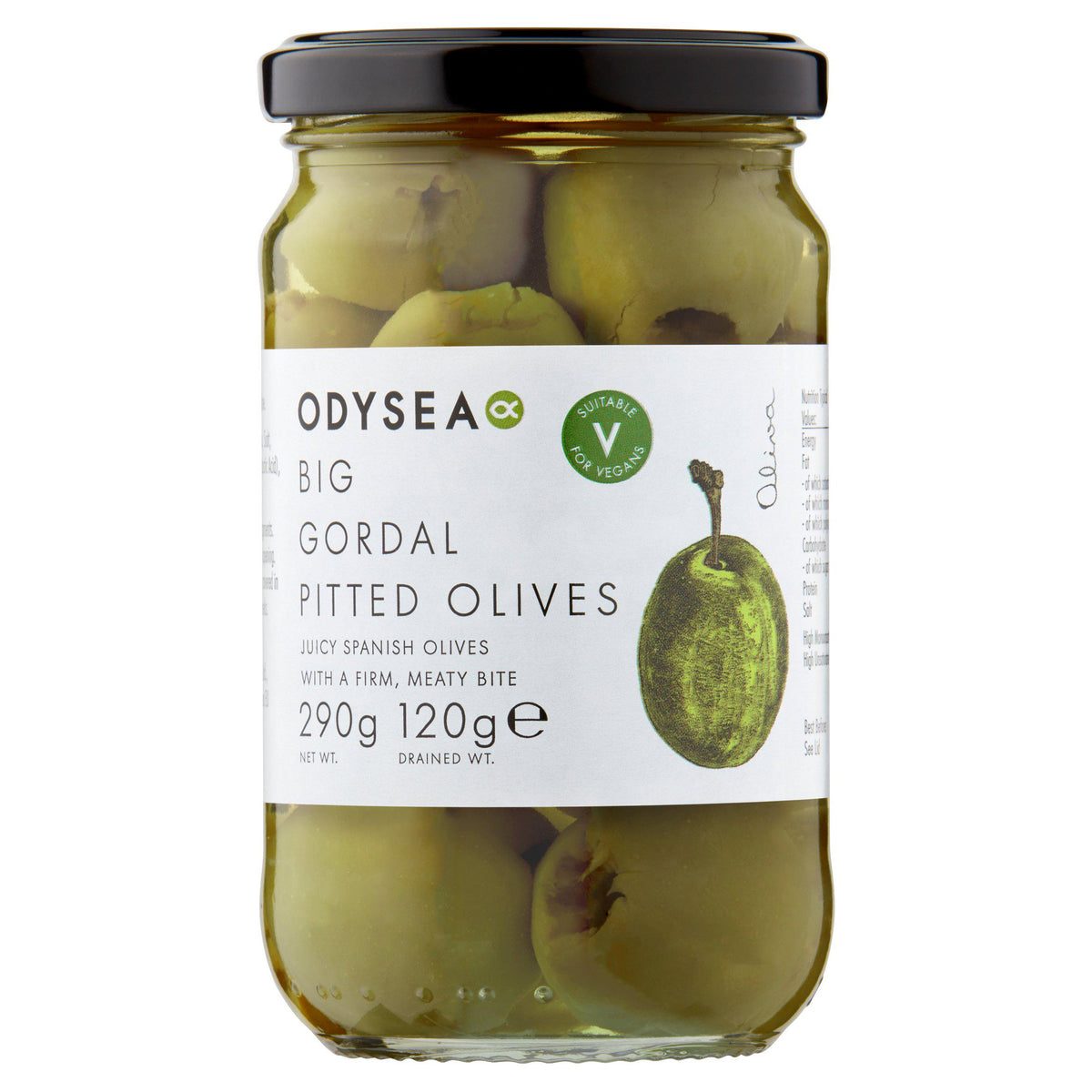 Odysea Big Gordal Pitted Olives 290g Mediterranean deli product available at The Velvet Corner