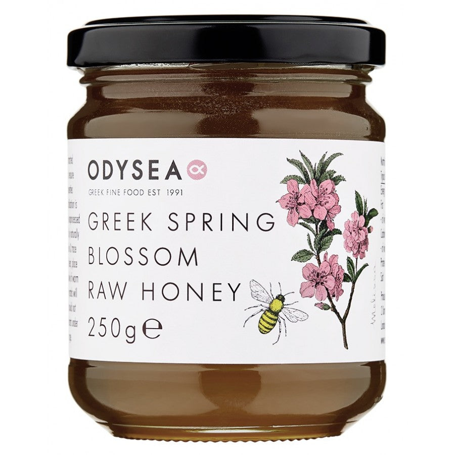 Odysea Greek Spring Blossom Raw Honey Limited Edition 250g Greek honey or spread product available at The Velvet Corner