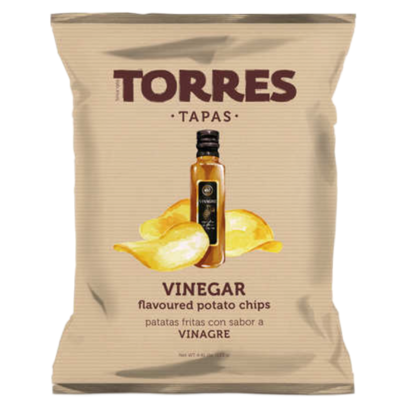 Torres Vinegar Flavoured Potato Chips 125g premium Spanish gourmet crisps available at The Velvet Corner