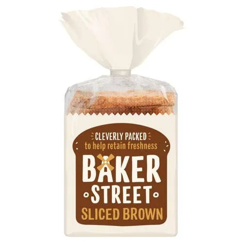 Baker Street Brown Bread Sliced 500g soft sliced brown loaf available at The Velvet Corner
