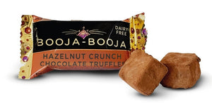 Front pack of Booja-Booja Hazelnut Crunch Chocolate Truffles 2 Pack 23g