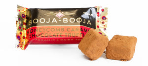 Front pack of Booja-Booja Honeycomb Caramel Chocolate Truffles 2 Pack 23g