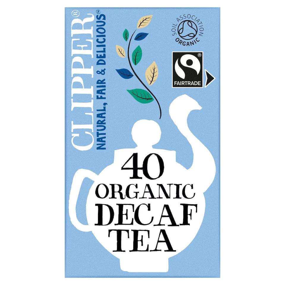 Clipper Organic Everyday Decaf Tea 40 Bags 116g blue box