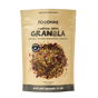 A stand-up pouch of Foodhak Pumpkin Spice Granola on a plain white background. The packaging is a warm beige/tan color with black text and a photo of the granola mix in the center.