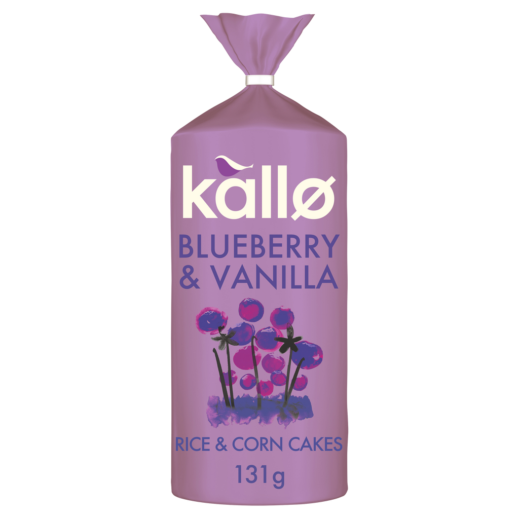 Kallo Blueberry and Vanilla Rice and Corn Cakes 131g pack