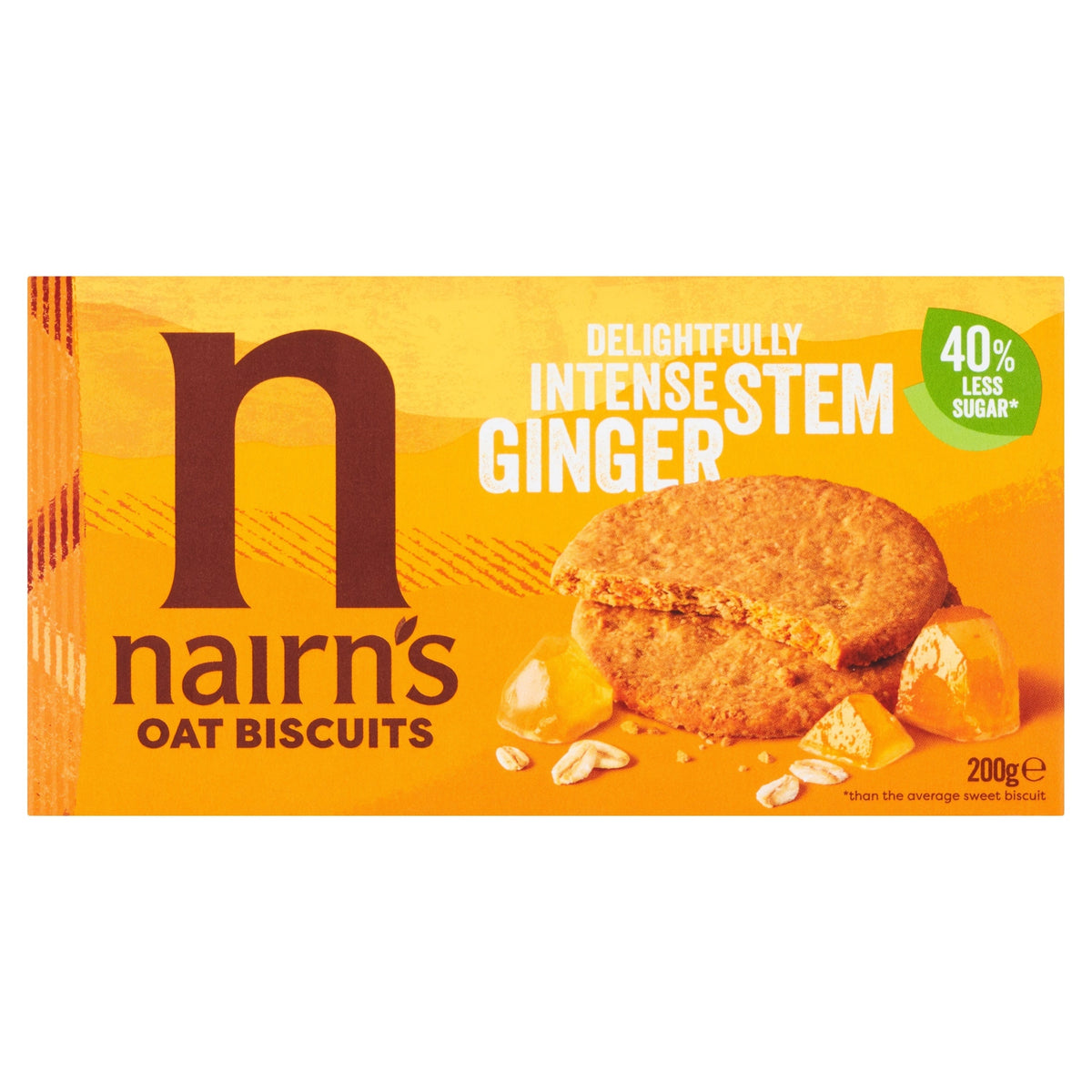 Nairn's Stem Ginger vegan oat biscuits 200g box