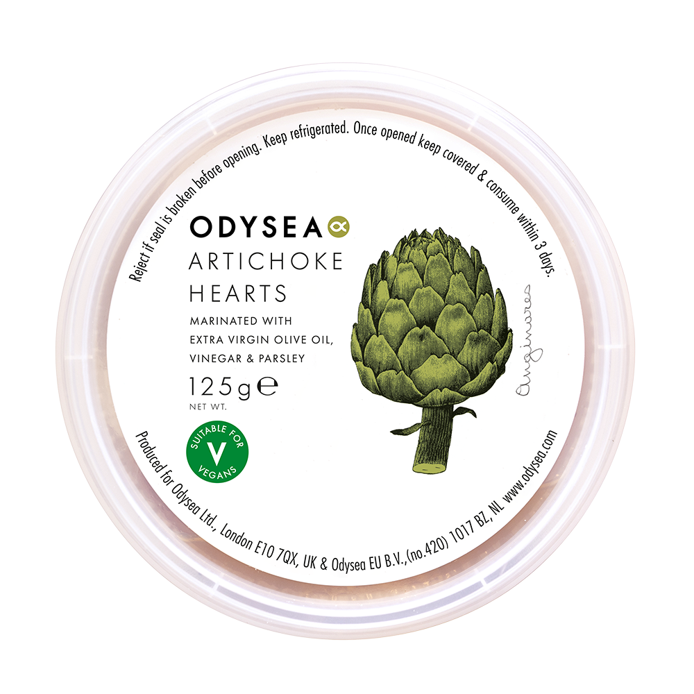 Odysea Artichoke Hearts 125g Mediterranean pantry product available at The Velvet Corner