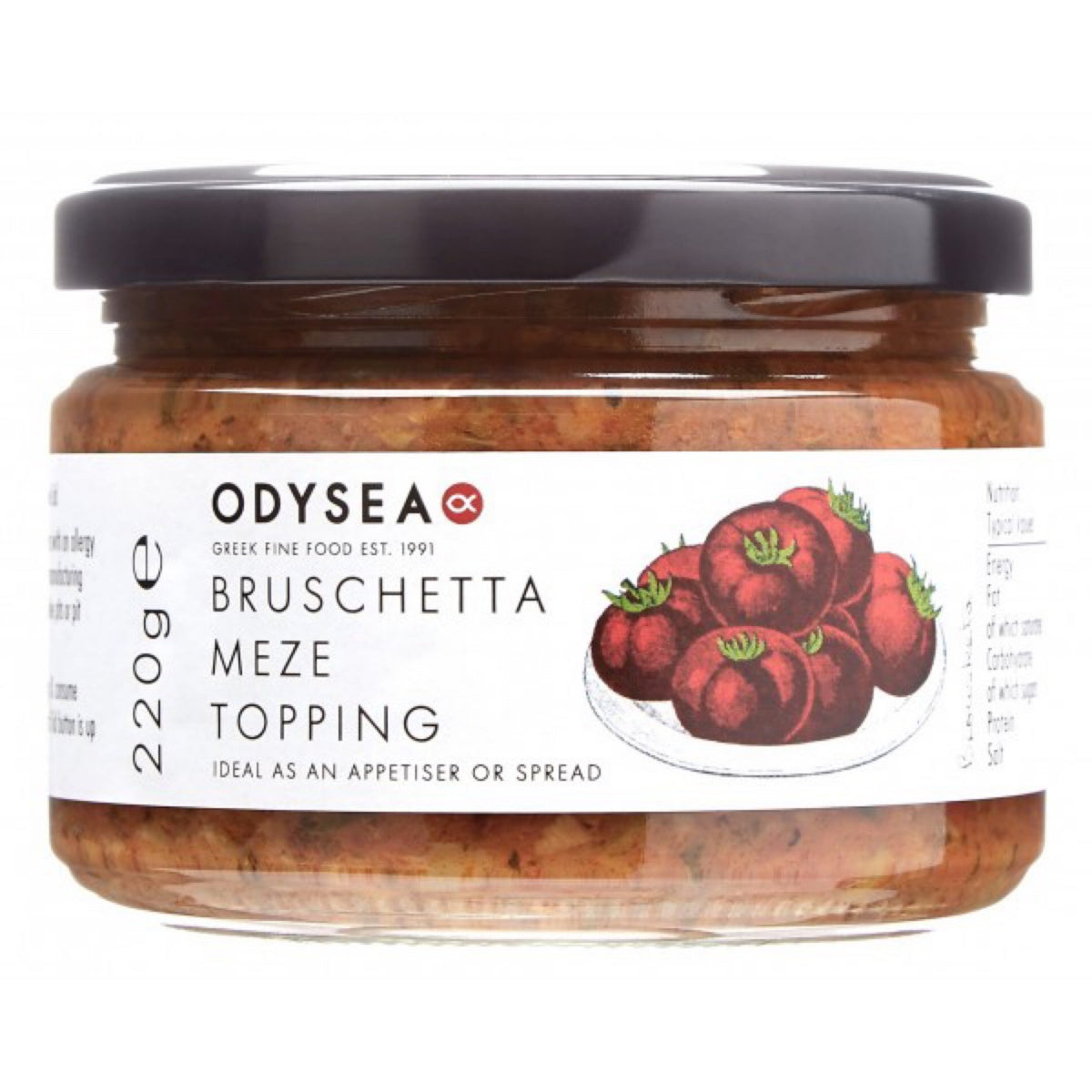 Odysea Bruschetta Meze Topping 220g Mediterranean deli product available at The Velvet Corner