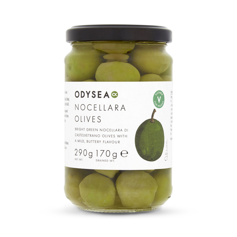Odysea Nocellara di Castelvetrano Olives 290g Mediterranean deli product available at The Velvet Corner
