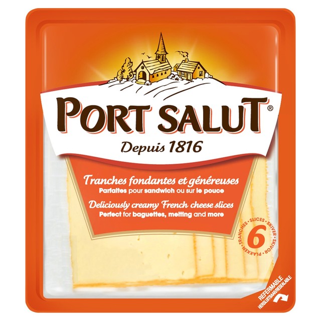Port Salut French Creamy Cheese Slices 120g vegetarian sliced cheese