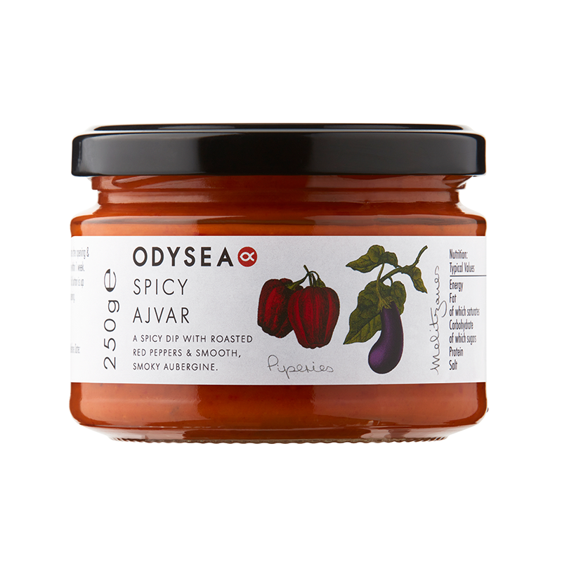 Odysea Spicy Ajvar 250g Mediterranean deli product available at The Velvet Corner