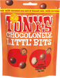 Front pack of Tony's Chocolonely Littl' Bits Milk Caramel Sea Salt & Biscuit 100g