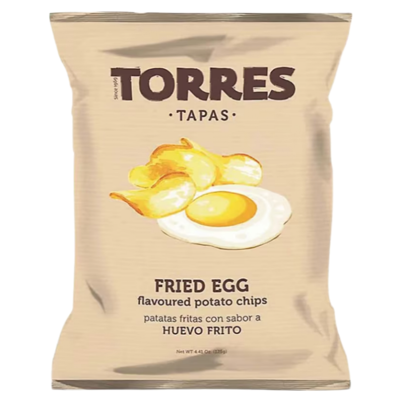 Torres Fried Egg Flavoured Potato Chips 125g premium Spanish gourmet crisps available at The Velvet Corner