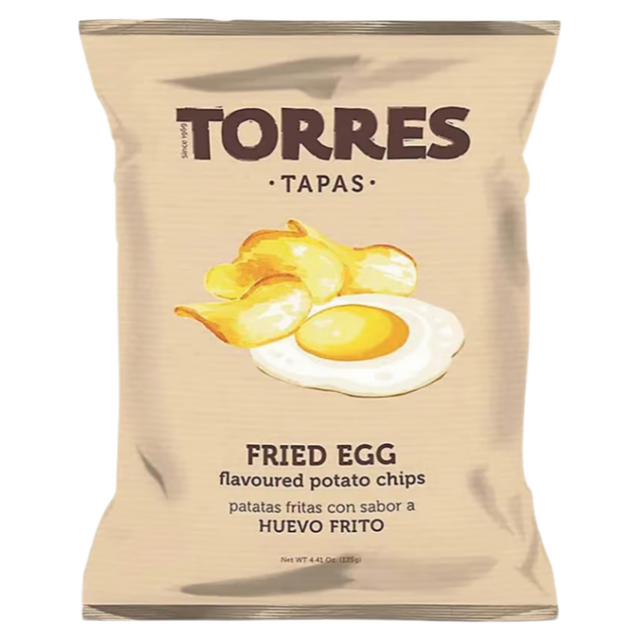Torres Fried Egg Flavoured Potato Chips 125g premium Spanish gourmet crisps available at The Velvet Corner