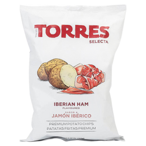 Torres Jamón Ibérico Crisps 150g premium Spanish gourmet potato crisps available at The Velvet Corner