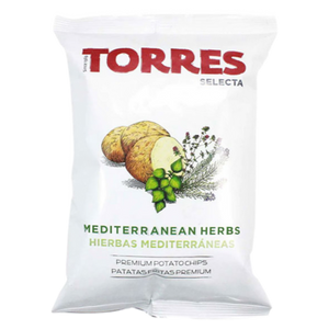 Torres Mediterranean Herbs Potato Chips 150g premium Spanish gourmet crisps with rosemary thyme and oregano available at The Velvet Corner