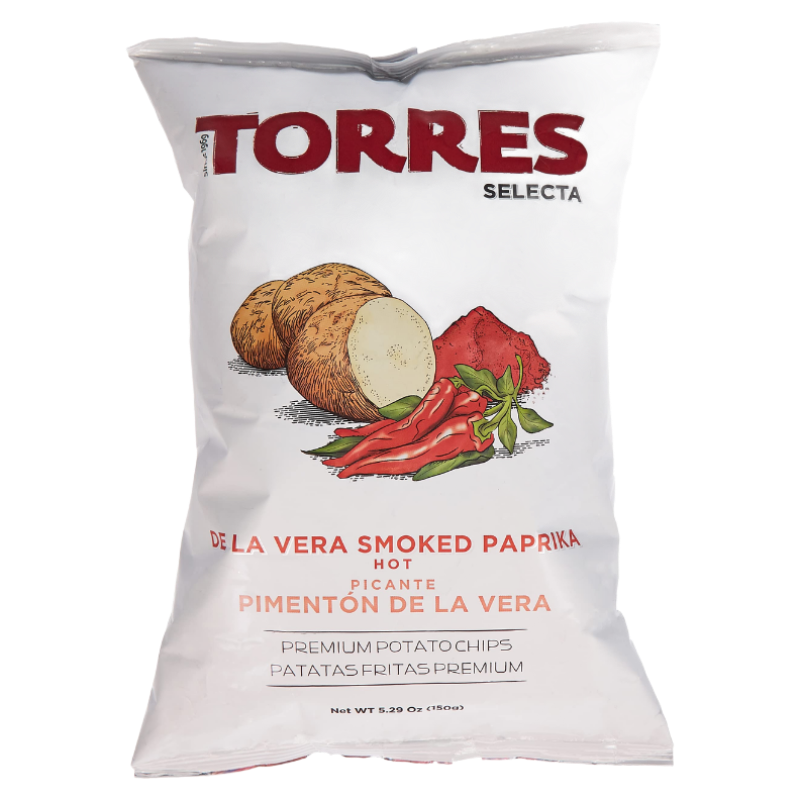Torres Smoked Paprika Potato Chips 150g premium Spanish gourmet crisps with smoked paprika available at The Velvet Corner