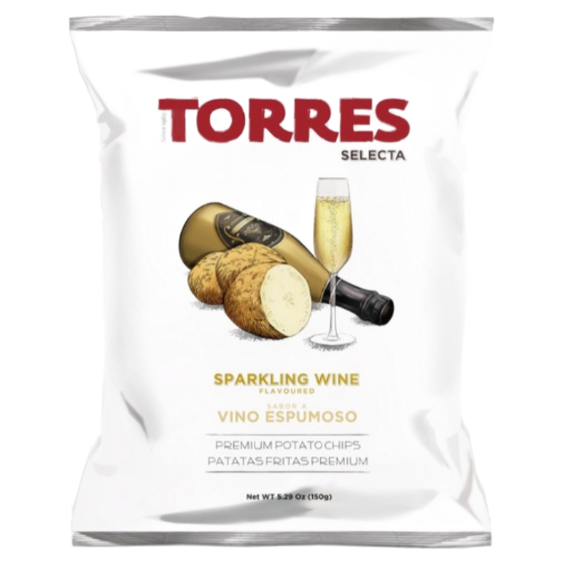 Torres Sparkling Wine Flavoured Crisps 150g premium Spanish gourmet potato crisps available at The Velvet Corner